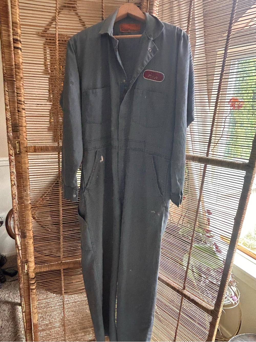 Vintage distressed mechanics jumpsuit menās 40